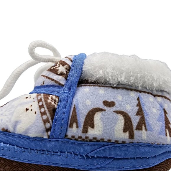 Infant Fleece Slippers Rubber Grip Bottom Moccasins Arctic Animals - Picture 6 of 8
